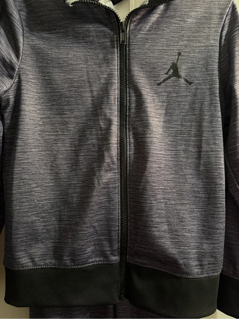 Jordan Heathered Gray & Black Track Jacket and Joggers